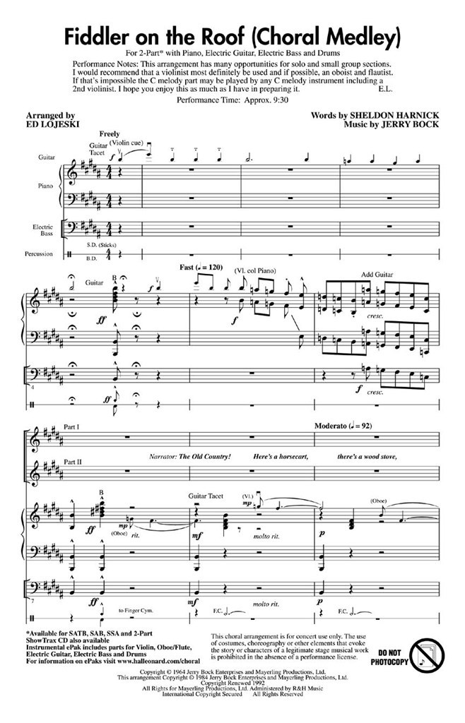 Fiddler on the Roof Choral Medley